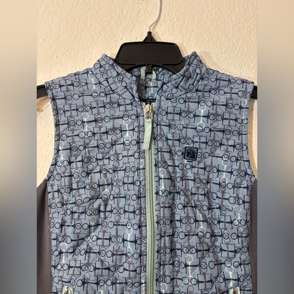 Romfh Hampton Quilted Vest Blue Gray Equestrian Riding Performance Zip Vest XS - Picture 4 of 11